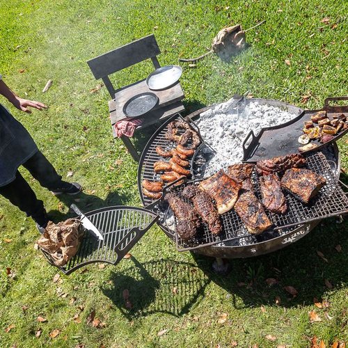 El asado al fuego durante el encuentro